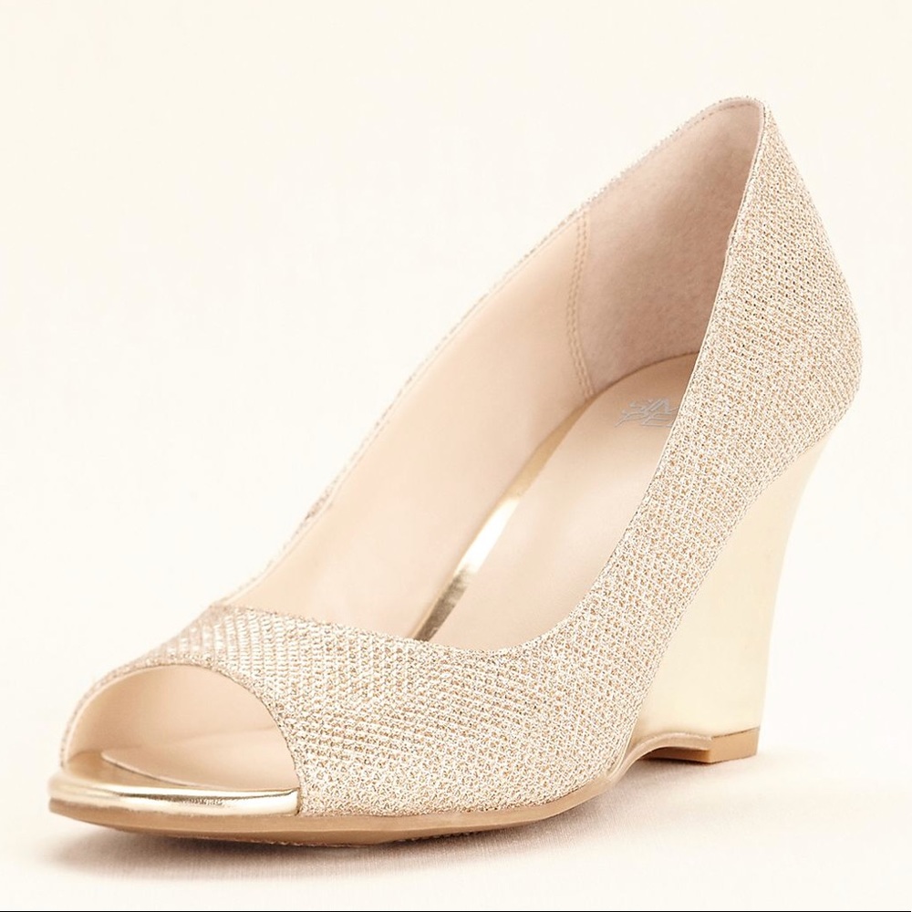 Simply Pelle Glitter Peep Toe Wedge